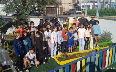 El CEIP Serafín y Joaquín Álvarez Quintero de Utrera recolecta sus lechugas de RECICOMP-HUERTOS